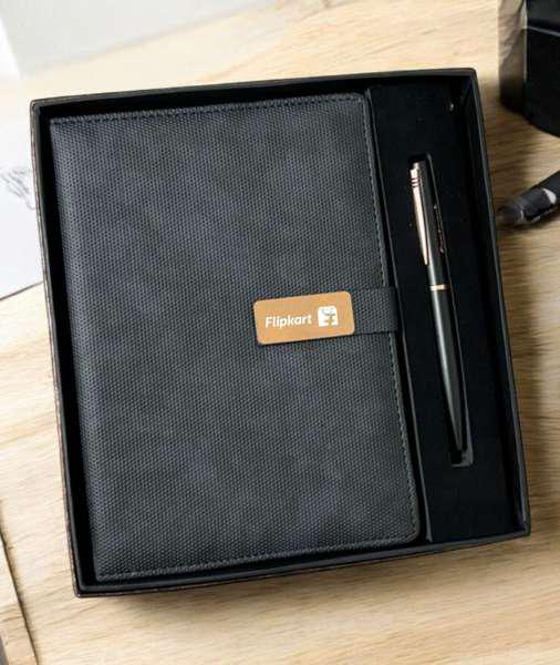 Shreehaar Thoughtful Duo Corporate Gift Kit – High Quality Notebook and Premium Pen Set in Black Gift Box India
