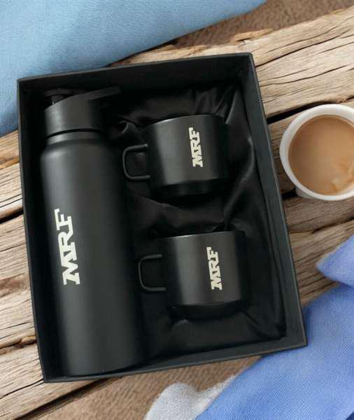 Shreehaar Executive Hydration Corporate Gift Kit – Durable Bottle and Two Matching Black Mugs Gift Set India