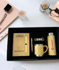 Shreehaar Eco-Luxe Executive Corporate Gift Kit – Wooden Pen Vacuum Bottle Eco Notebook Insulated Mug and Keychain Set India