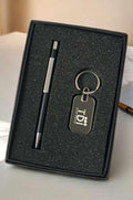 Shreehaar Pocket Essentials Corporate Gift Kit – Premium Pen and Modern Keychain Set in Black Gift Box India