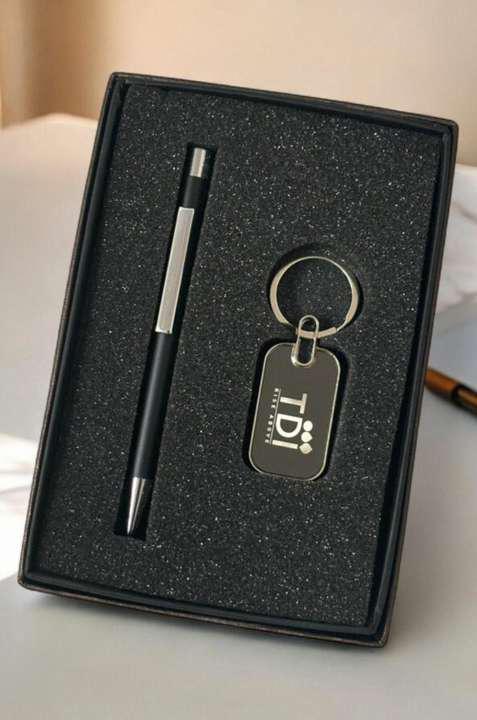Shreehaar Pocket Essentials Corporate Gift Kit – Premium Pen and Modern Keychain Set in Black Gift Box India